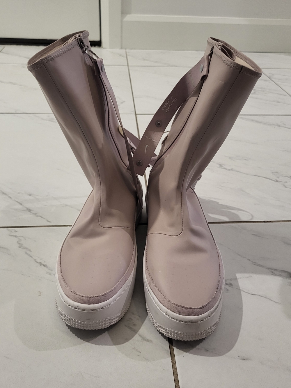 Women's Platform Ankle Booties in Dusty Mauve